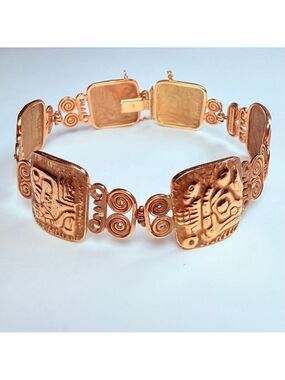Estate 14K Solid Gold Brutalist Designer Roberto Pasino Bracelet MCM Italy